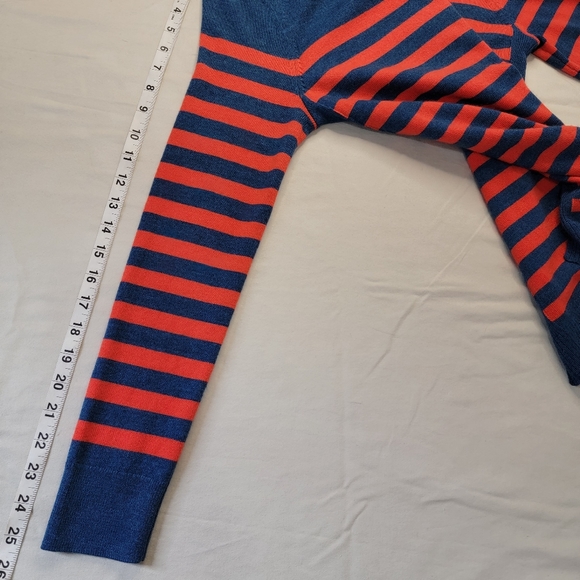 Talbots Sweater Blue Red Stripe Fine Merino Wool Long Sleeve Pullover Preppy S - Picture 10 of 12